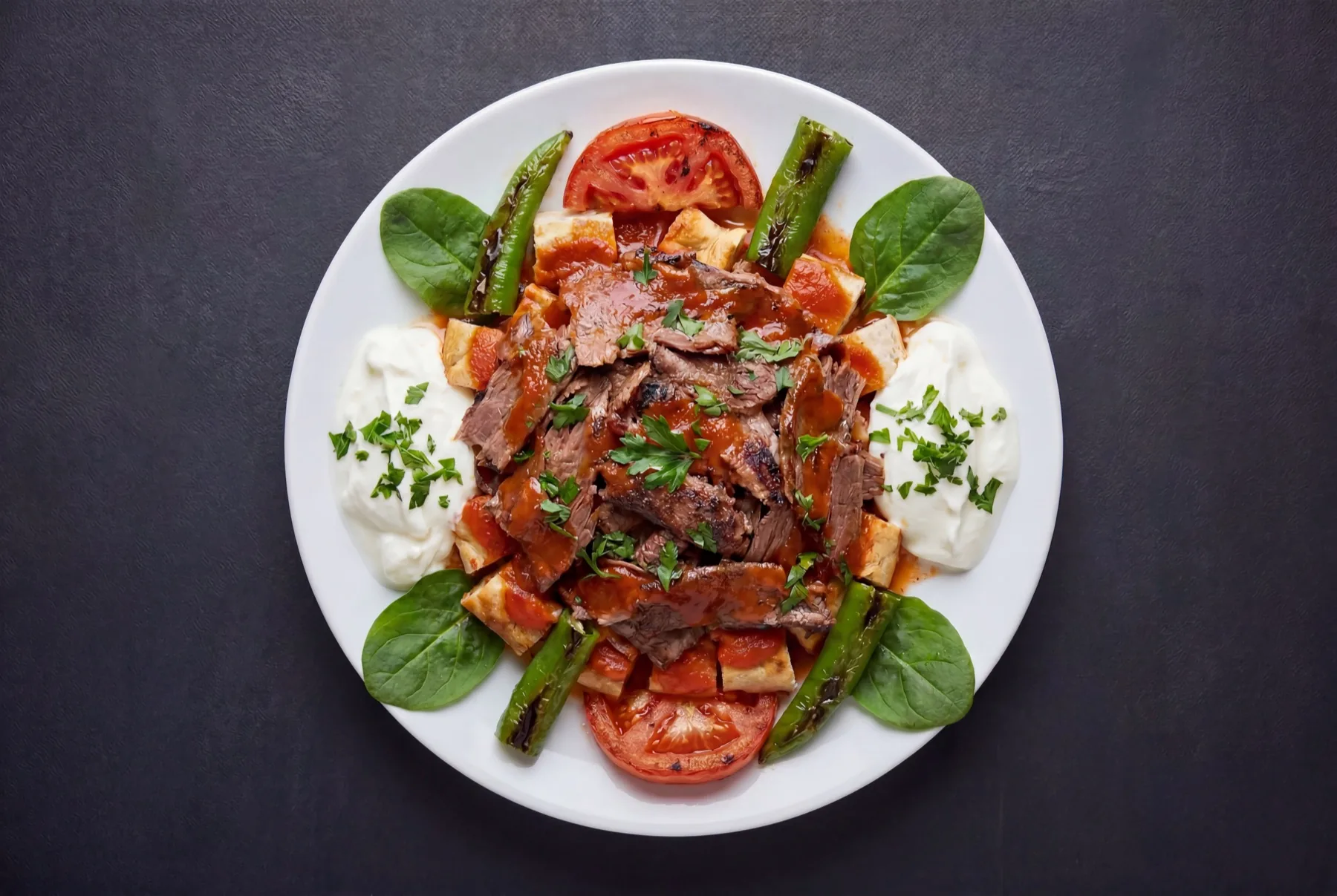 Assiette Iskender — signature de la maison